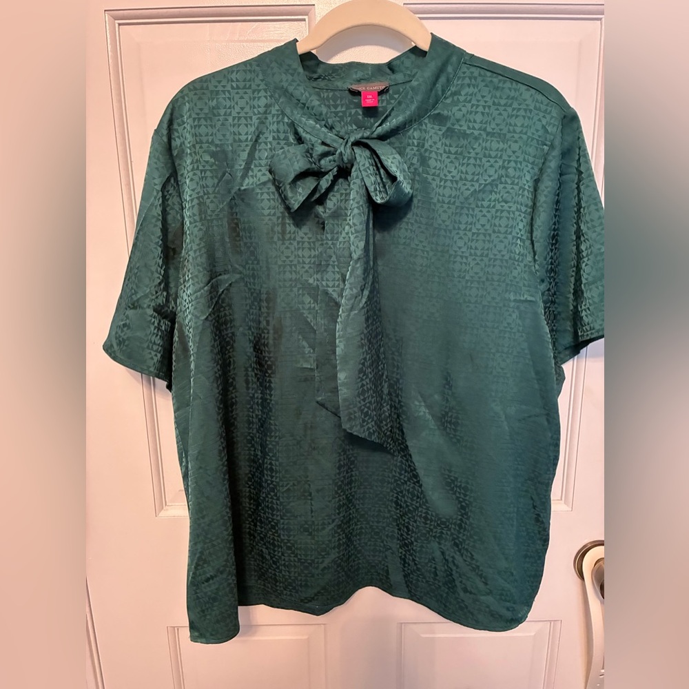 Vince Camuto short sleeve blouse, jade green, size XXL